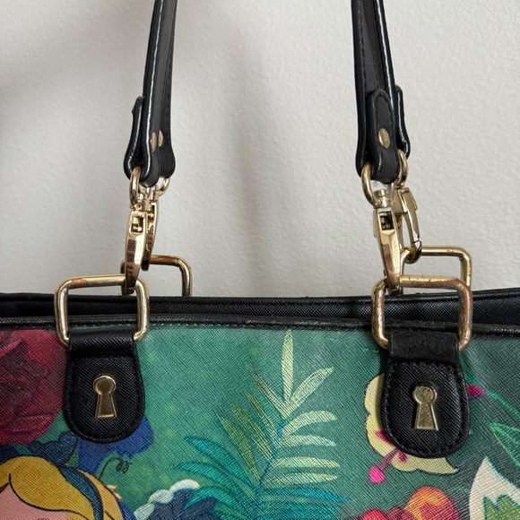 Disney Loungefly Alice in Wonderland Floral Satchel and Full Zip Wallet Set - Picture 5 of 12